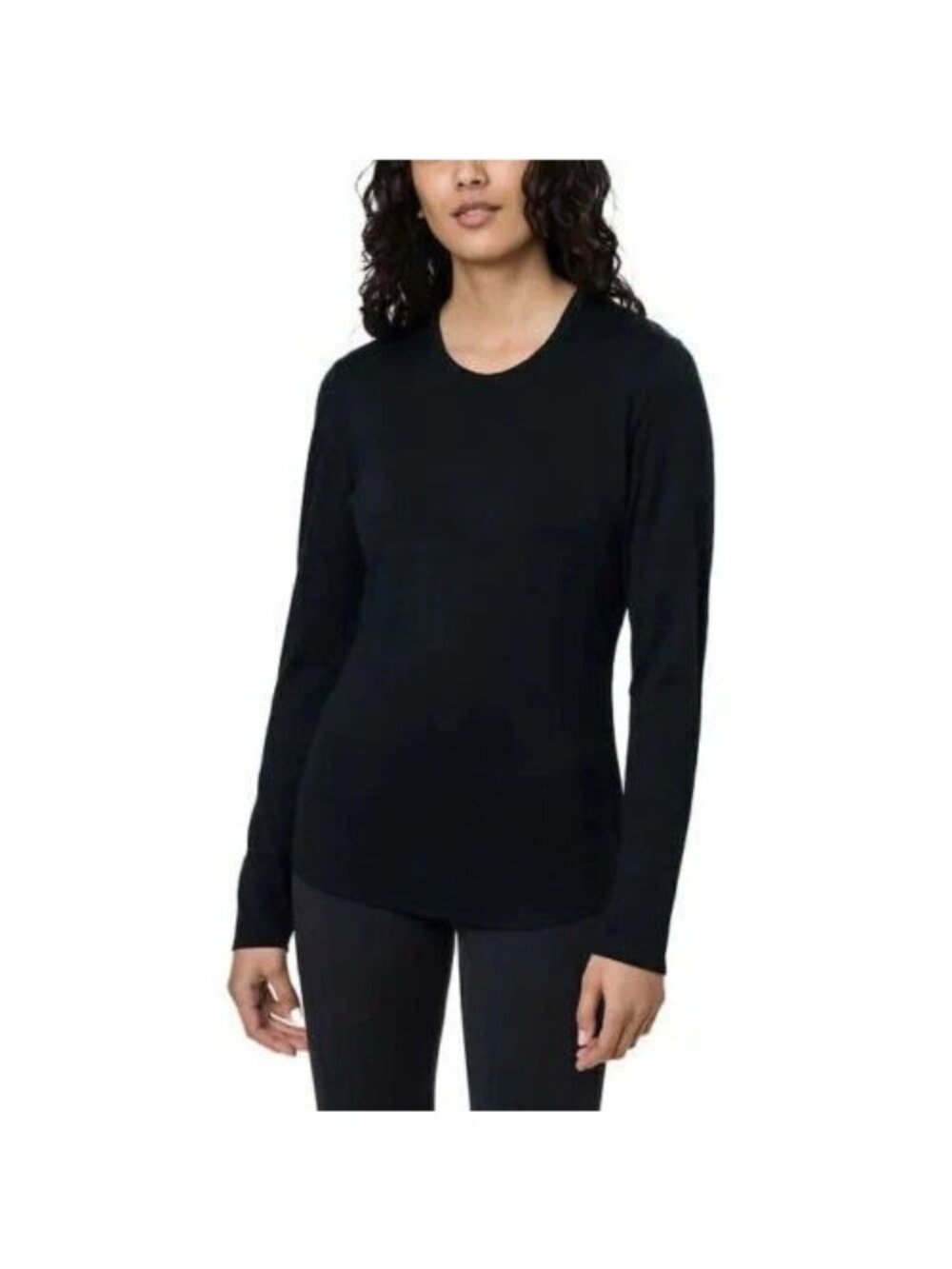NWT Segments Women's XS Black 100% Merino Wool Long Sleeve Top Base Layer